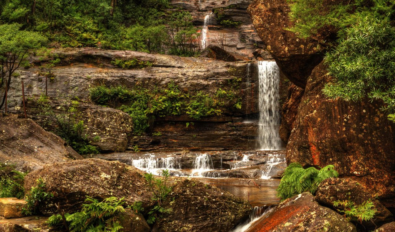 Обои природа, водопад, водоток, природный заповедник, обрыв в разрешении 5200x3055