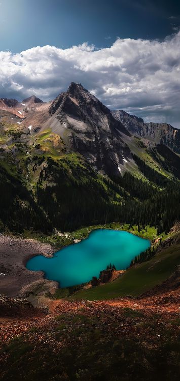 Обои природа, вода, облако, гора, гидроресурсы в разрешении 1422x3000