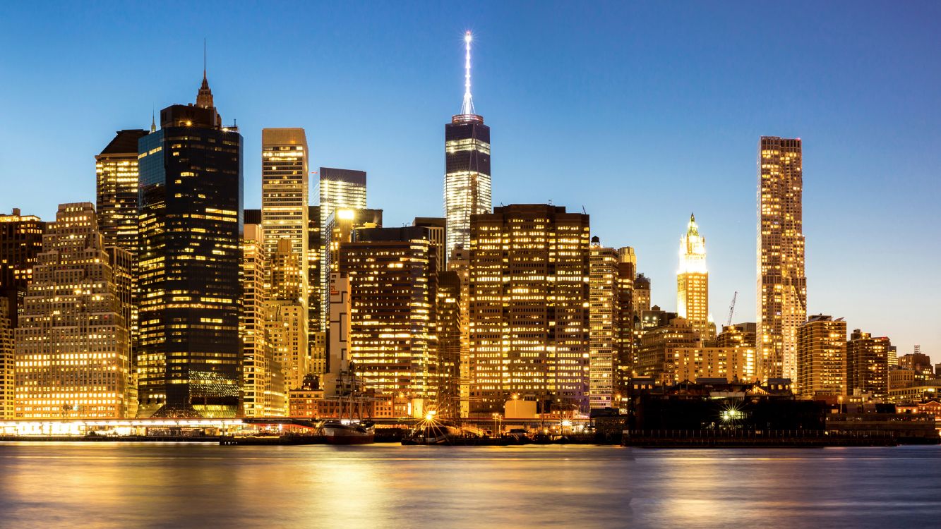 Обои линия горизонта, город, городской пейзаж, небоскреб, метрополия в разрешении 3840x2160