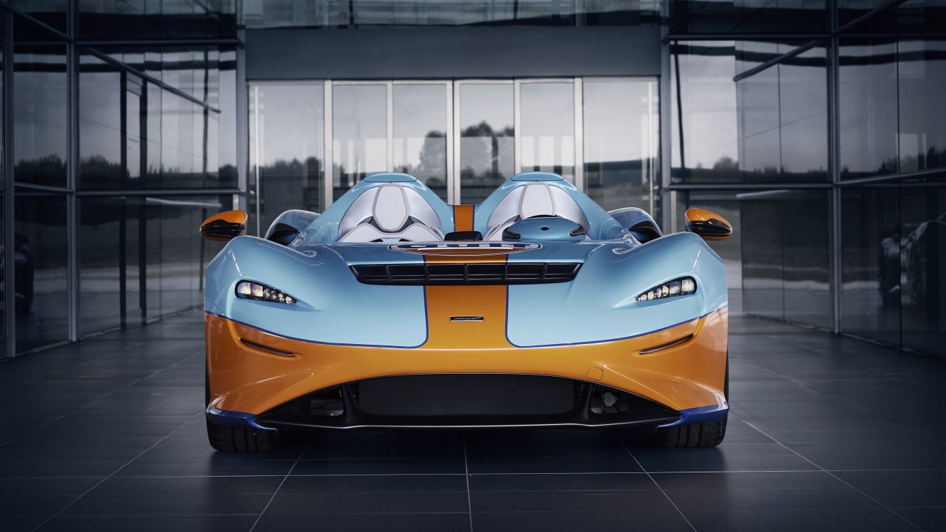 Обои McLaren Eleven Gulf, mclaren automotive, Макларен Одиннадцать, легковые автомобили, спорткар в разрешении 3840x2160