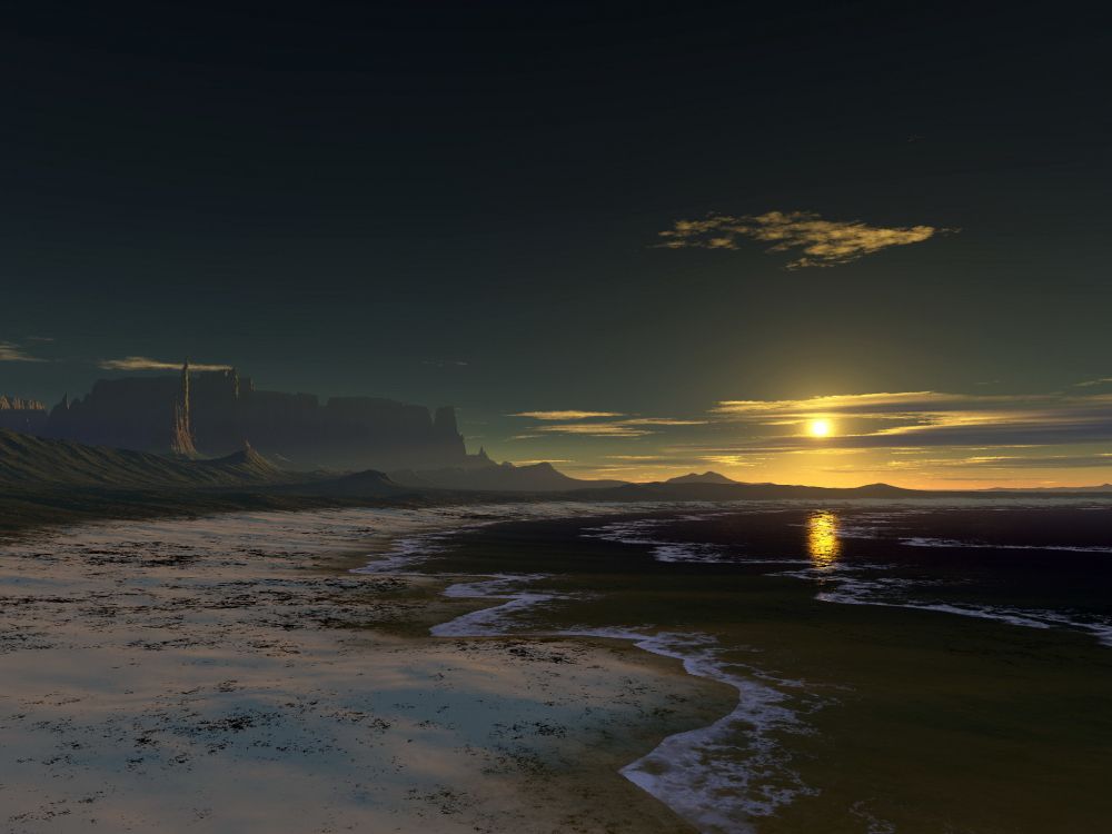 Обои восход солнца, закат, море, океан, побережье в разрешении 2048x1536