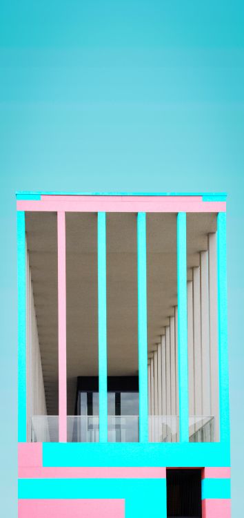 Обои фасад, Джеймс Саймон галерея, архитектура, здание, синий в разрешении 1514x3200