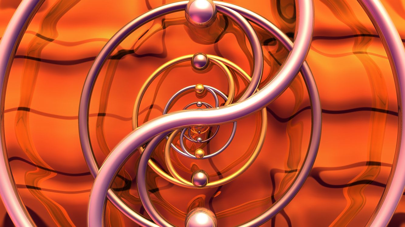 Обои Апельсин, фрактальное искусство, графический дизайн, природа, древесина в разрешении 3840x2160