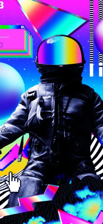 Обои графический дизайн, постер, верхняя одежда, свет, синий в разрешении 1170x2535