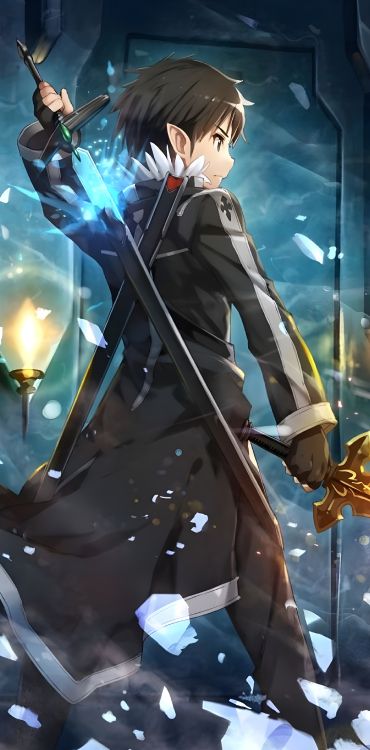 Обои аниме кирито, Кирито, Асуна, постер, мультик в разрешении 2532x5120