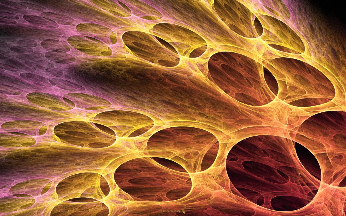 Обои фрактальное искусство, желтый, узор, симметрия в разрешении 2560x1600