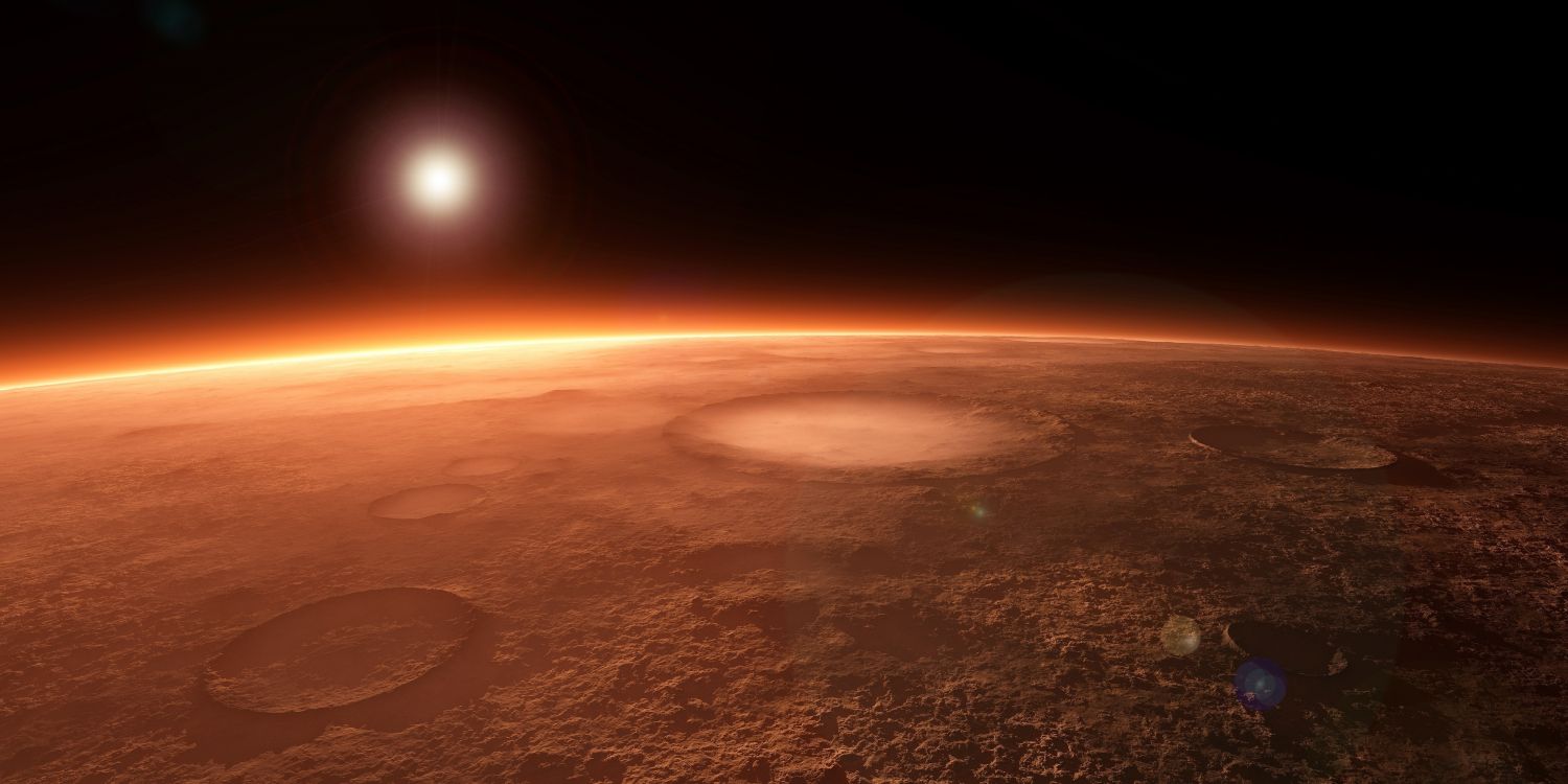 Обои Марс, планета, атмосфера, космическое пространство, горизонт в разрешении 4000x2000
