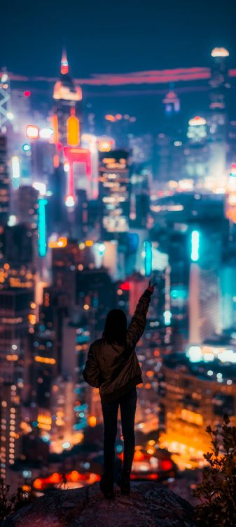 Обои уличный фонарь, городской пейзаж, вода, освещение, стояние в разрешении 1080x2400