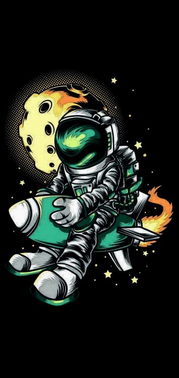 Обои ракета цифровое искусство, цифровое искусство, иллюстрация, арт, графика в разрешении 1440x3040