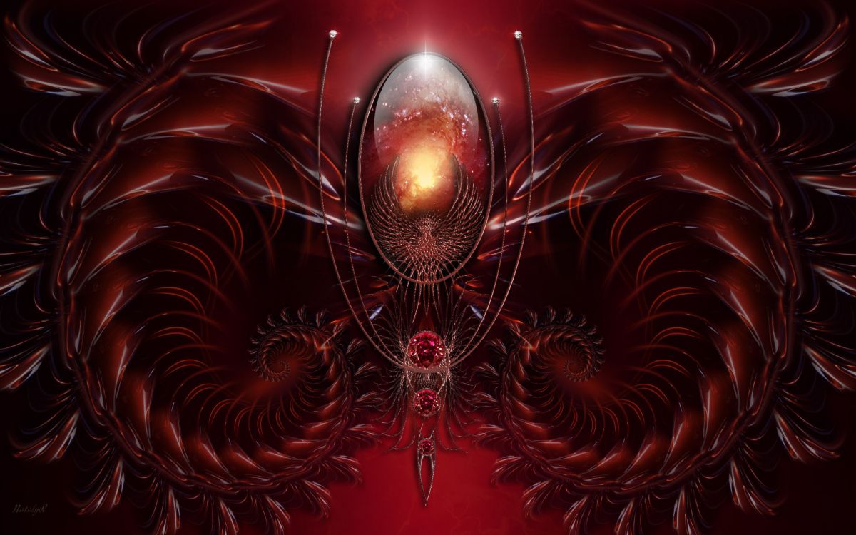 Обои фрактальное искусство, арт, насекомое, пурпур, розовый в разрешении 2880x1800