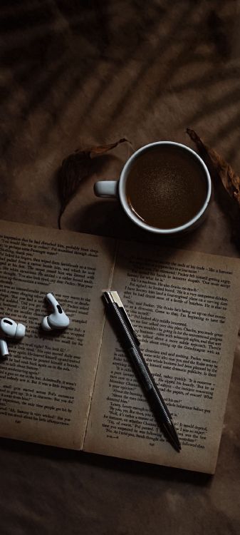 Обои книга, коричневый цвет, кофейная чашка, кофе, Java кофе в разрешении 1080x2400