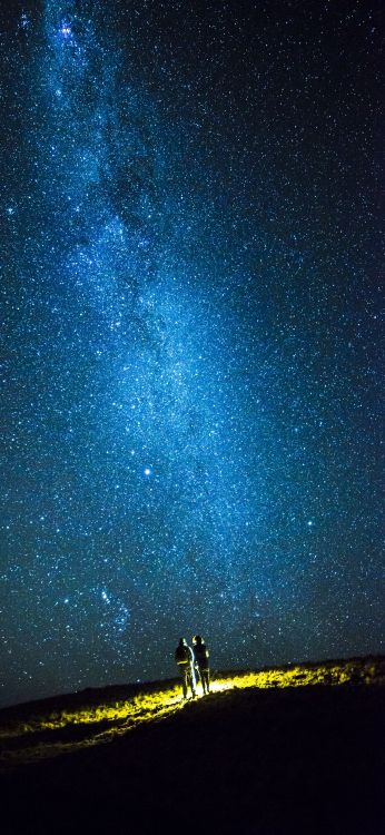 Обои Астрономия, атмосфера, звезда, космос, синий в разрешении 1080x2340