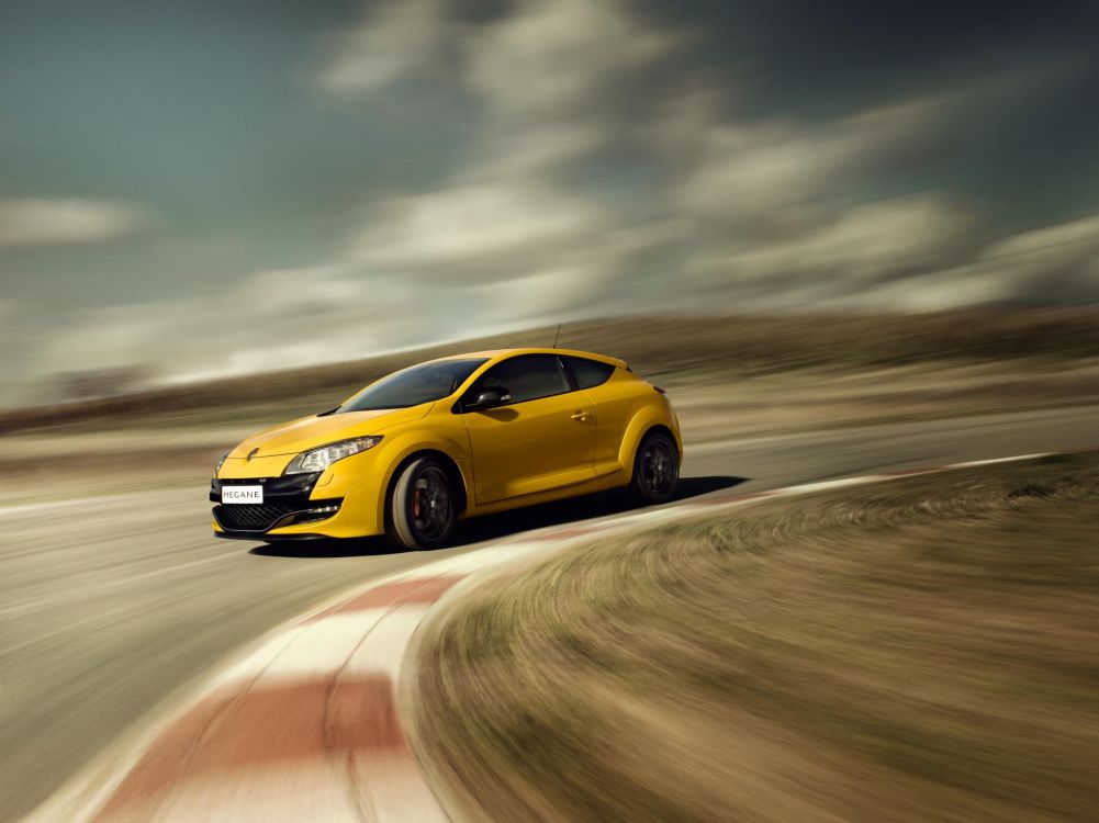 Обои Mgane Рено Спорт, Рено, авто, желтый, Хот-хэтч в разрешении 2048x1533