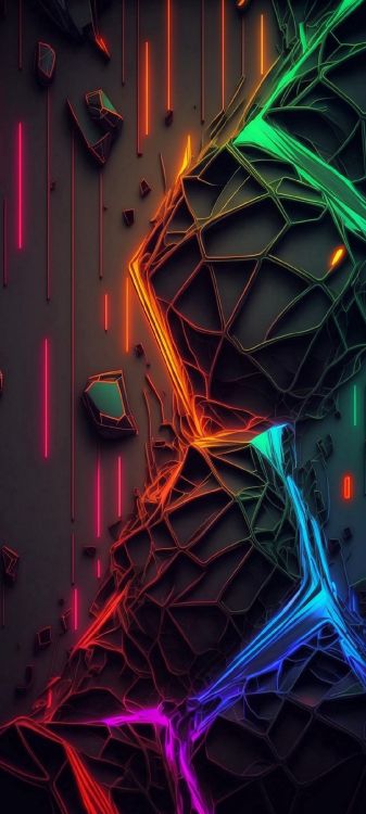 Обои андроид, свет, электричество, линия, красный цвет в разрешении 1080x2400