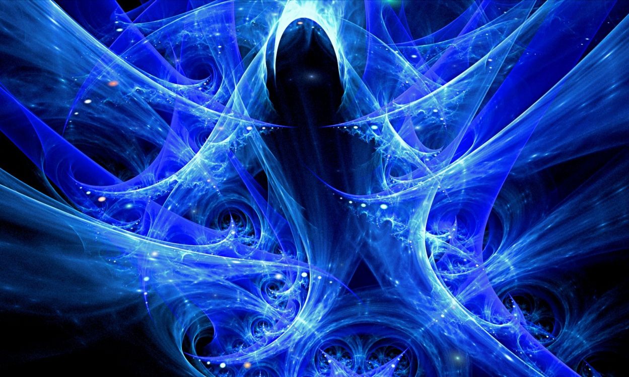 Обои синий, фрактальное искусство, электрик, графика, космос в разрешении 2132x1280