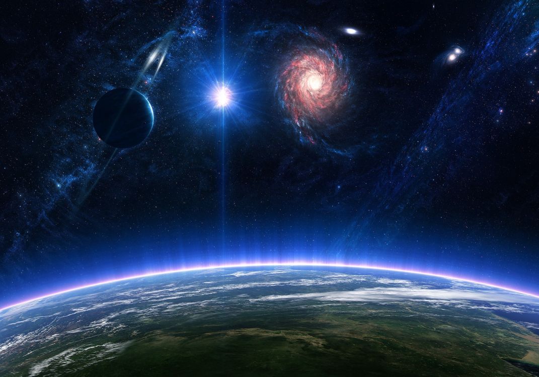 Обои космическое пространство, атмосфера, астрономический объект, космос, планета в разрешении 2000x1400