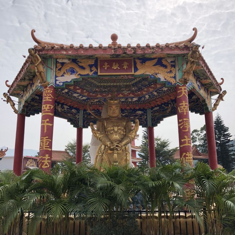 Обои Монастырь Десяти Тысяч Будд, китайский язык, китайская архитектура, святое место, скульптура в разрешении 1772x1772