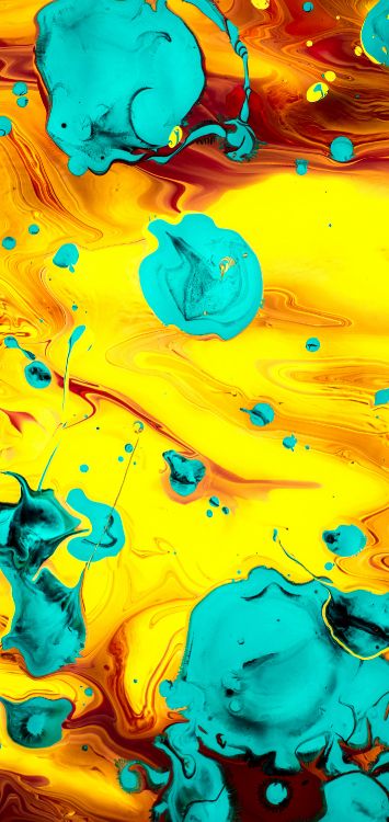 Обои арт, зеленый, синий, природа, окружающая среда в разрешении 1420x3000