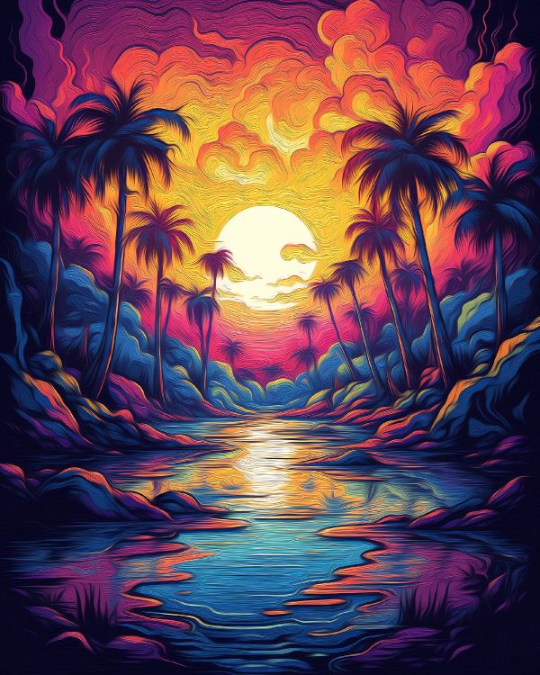 Обои живопись, визуальное искусство, вода, облако, растение в разрешении 2000x2500