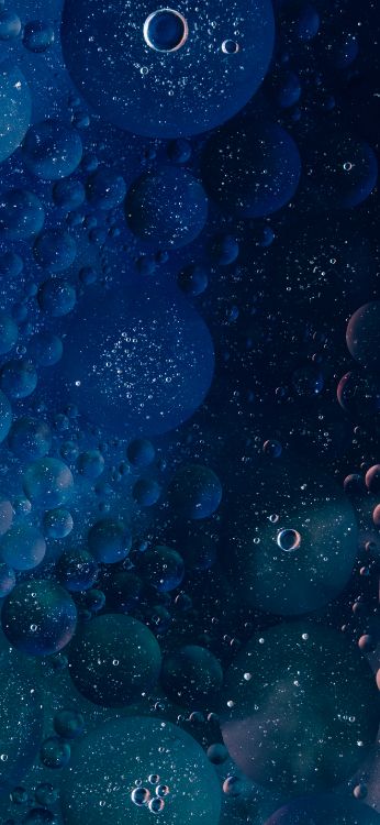 Обои яблоко, ios, синий, красочность, узор в разрешении 1420x3073