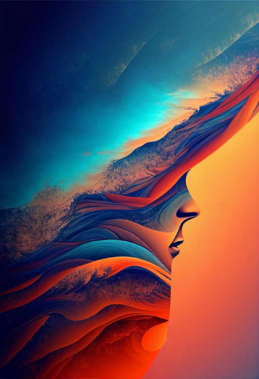 Обои атмосфера, облако, лазурный, Оранжевый цвет, склон в разрешении 1664x2432