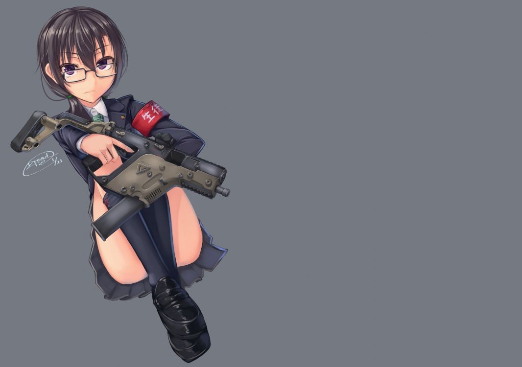 Обои аниме, пушка, статуэтка, орудие, характер в разрешении 2560x1800