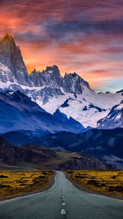 Обои фитц Рой, гора, Патагона, пейзаж, облако в разрешении 1080x1920