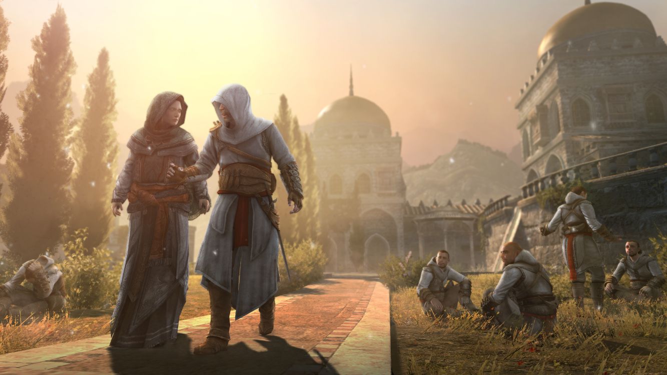 Обои assassins creed revelations, ассассинс Крид братство, Масиаф, Алтарь Ибн-Лаахад, Эцио Аудиторе в разрешении 5000x2812