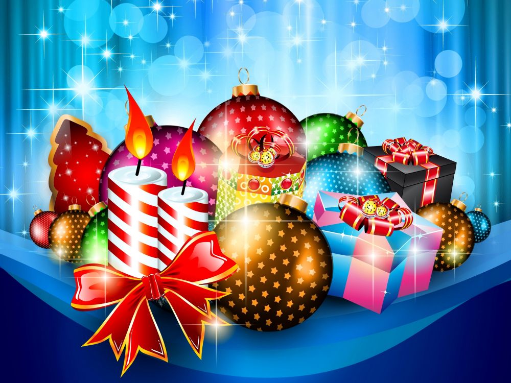 Обои векторная графика, Рождественский день, иллюстрация, Рождественская открытка, Рождественские украшения в разрешении 2560x1920