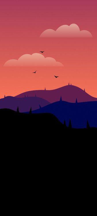 Обои атмосфера, экорегион, послесвечение, окружающая среда, сумрак в разрешении 1440x3200