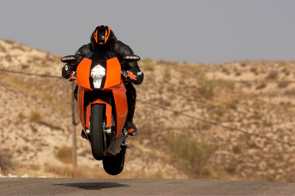 Обои КТМ, мотоцикл, мотоспорт, каскадер, гоночный в разрешении 1920x1280