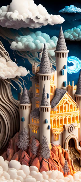 Обои Уолт Дисней, disney logo, графика, здание, окно в разрешении 1080x2400