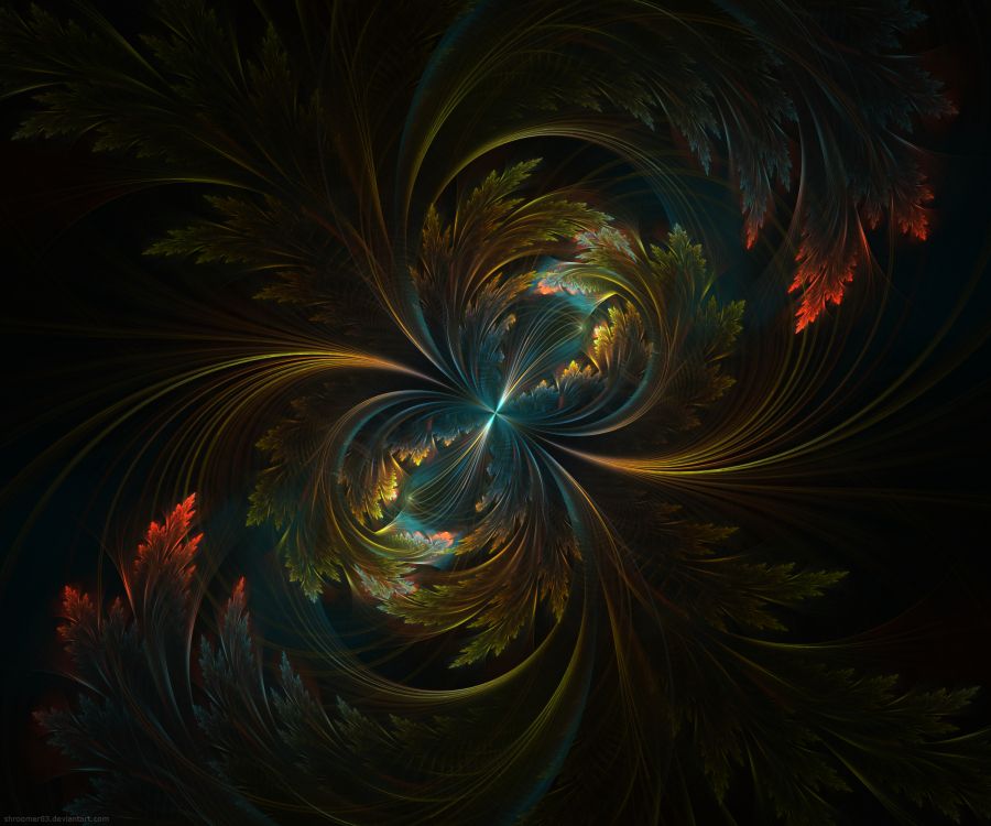 Обои фрактальное искусство, вихрь, арт, темнота, графика в разрешении 2400x2000