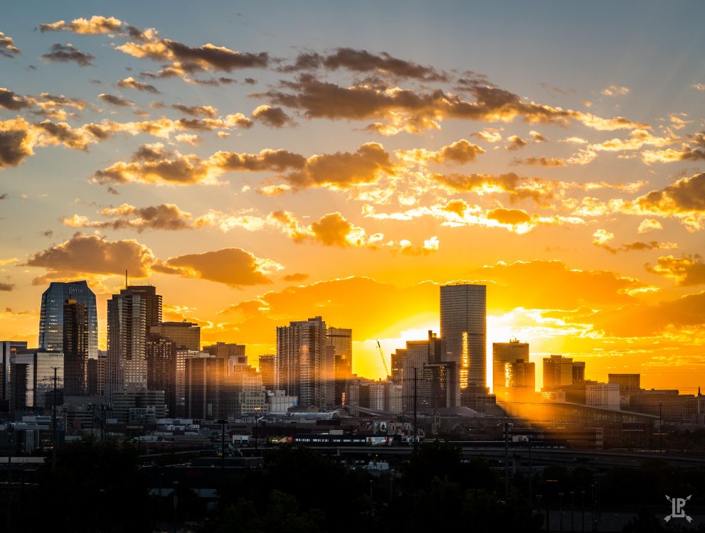 Обои восход солнца, закат, Денвер, утро, населенный пункт в разрешении 6920x5233