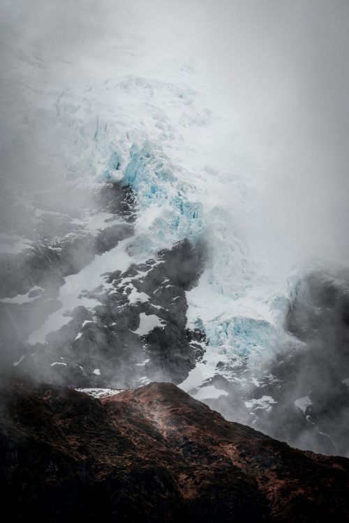 Обои вода, ледник, дым, волна, море в разрешении 4912x7360