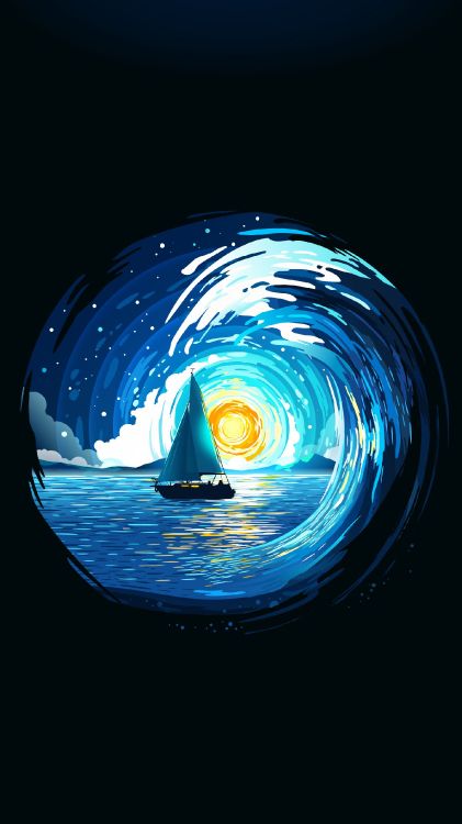 Обои наклейки океана, наклейка, океан, море, вода в разрешении 1440x2560