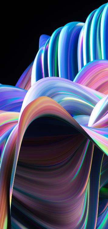 Обои свет, фрактальное искусство, геометрия, красочность, пурпур в разрешении 1420x3000