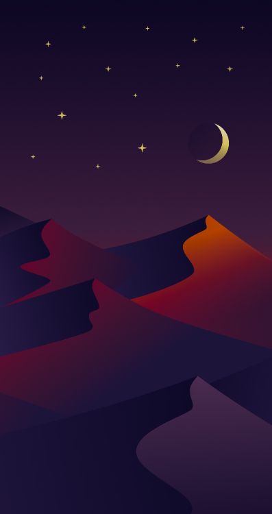 Обои атмосфера, природа, луна, полумесяц, арт в разрешении 1704x3216