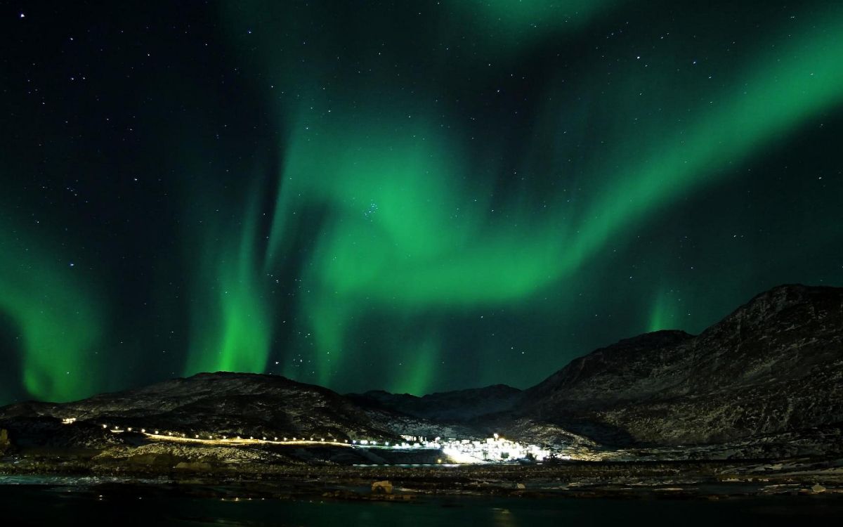 Обои Аврора, природа, зеленый, свет, природный ландшафт в разрешении 3840x2400