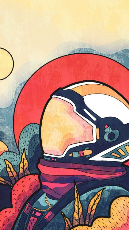 Обои космическое пространство, астронавт, космос, живопись, арт в разрешении 2160x3840