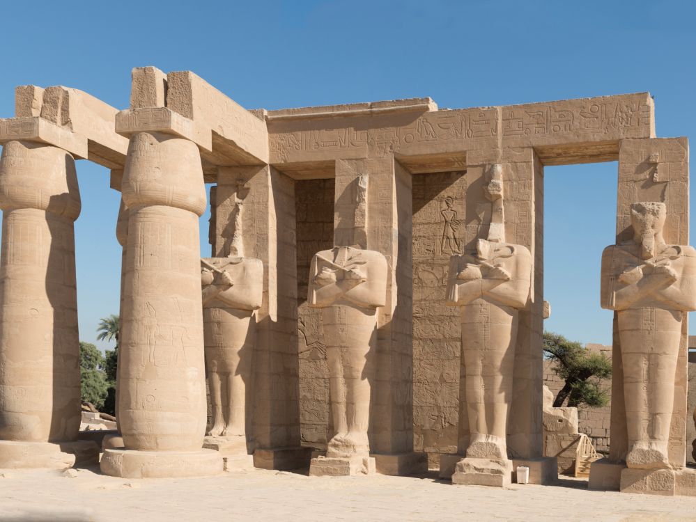 Обои Рамессеум, Нил, погребальный храм, древняя история, египетский храм в разрешении 2618x1965