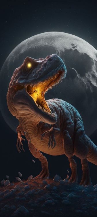 Обои дракон, динозавр, тираннозавр, велоцираптор в разрешении 1080x2400