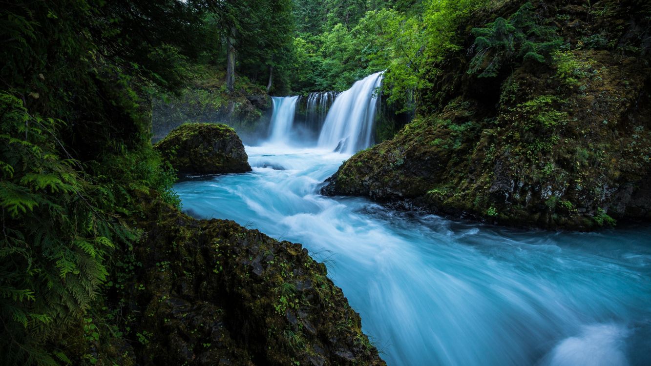 Обои водопад, гидроресурсы, водоем, природа, водоток в разрешении 2560x1440