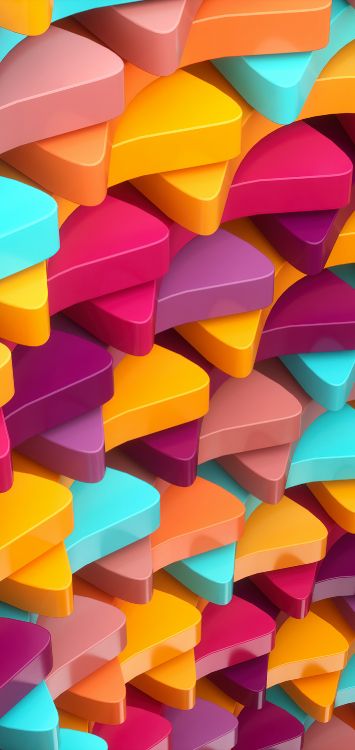 Обои Эпл, цветной, красочность, Оранжевый цвет, розовый в разрешении 1422x3000