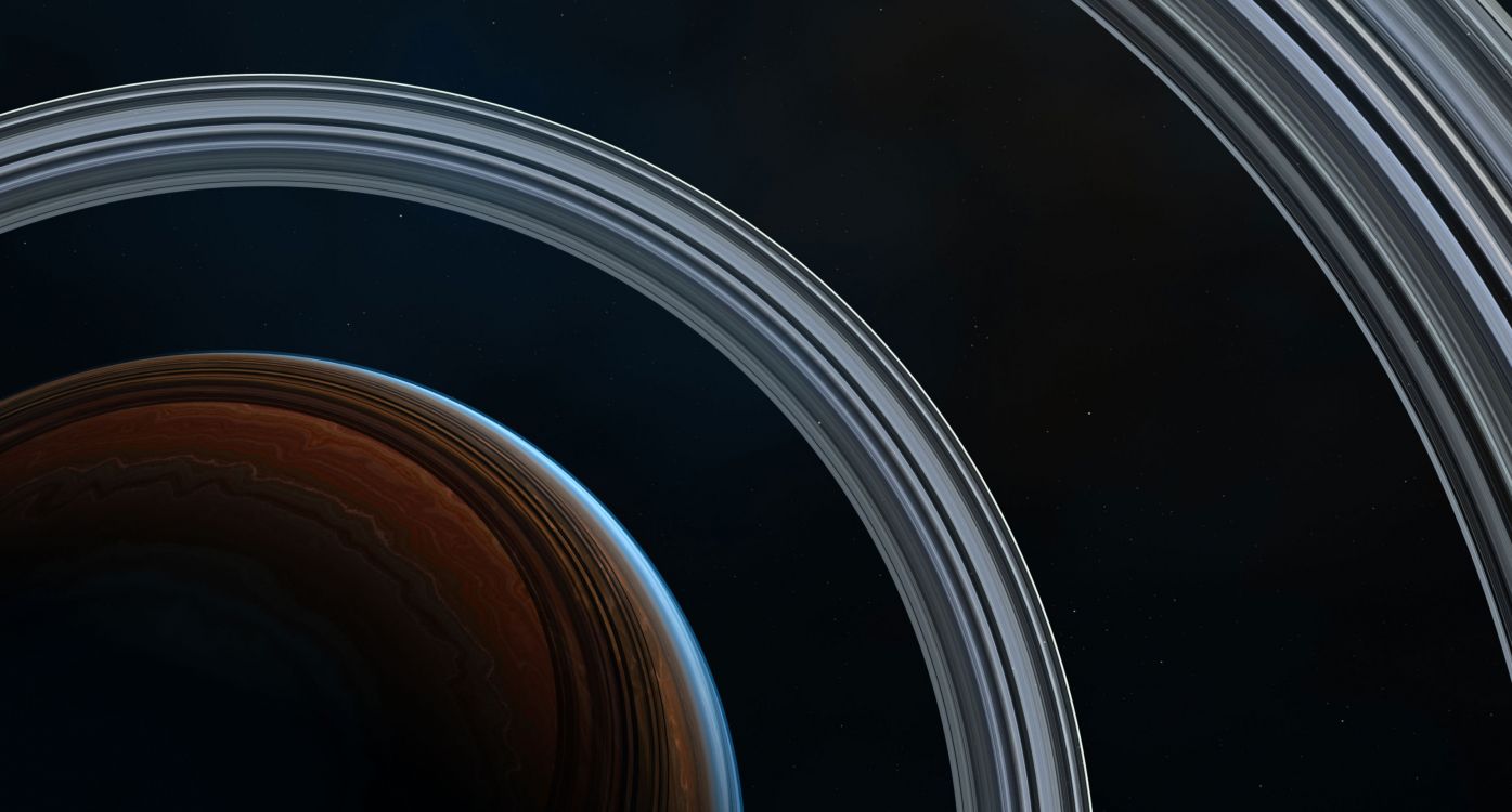 Обои линия, архитектура, колесо, космос, арка в разрешении 3408x1832