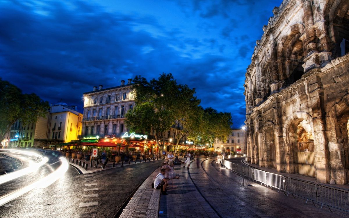 Обои Колизей, ориентир, городок, город, ночь в разрешении 2560x1600