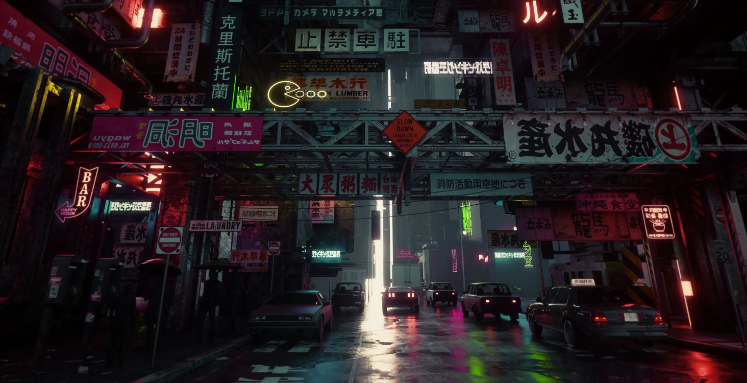 Обои андроид, автомобильное освещение, легковые автомобили, свет, инфраструктура в разрешении 4219x2160