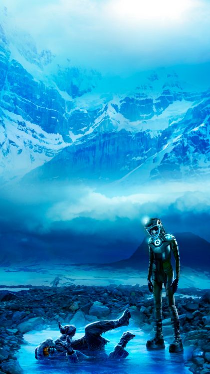 Обои гора, снег, облако, синий, Люди в природе в разрешении 1080x1920