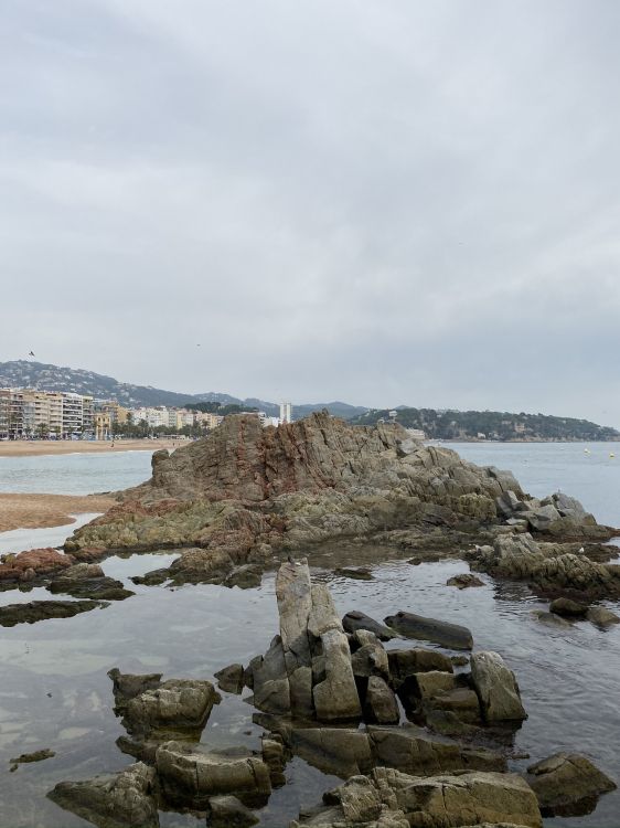 Обои море, вода, рок, побережье, коренная порода в разрешении 1536x2048