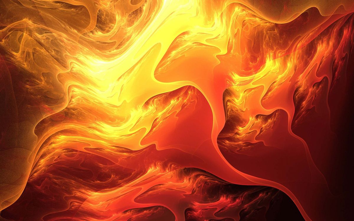 Обои пламя, огонь, Апельсин, фрактальное искусство, графика в разрешении 2560x1600